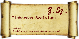 Zicherman Szalviusz névjegykártya